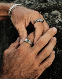 Haze & Glory - ICONIC EXCLUSIVE - Ring Men Ocean Signet 925 Sterling Silver