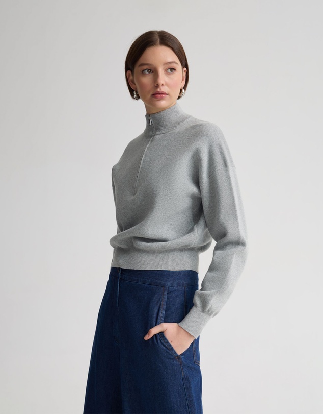 Oxford - Victoria Crop Zip Neck Knit