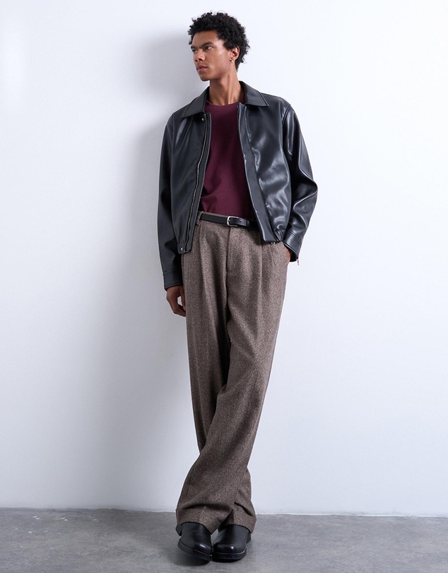 Topman - Soft Faux Leather Jacket