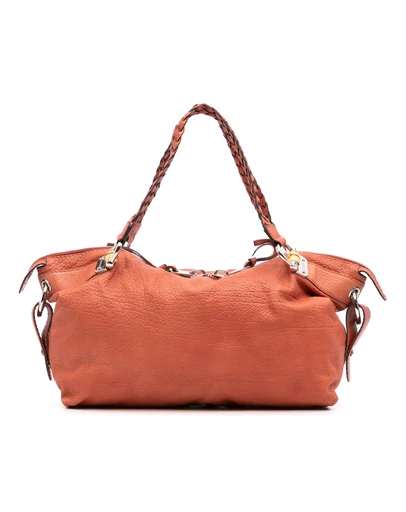 Pre-Loved by Azura Reborn - Pre-Loved gucci Leather Handbag with Braided Handle and Zip Closure