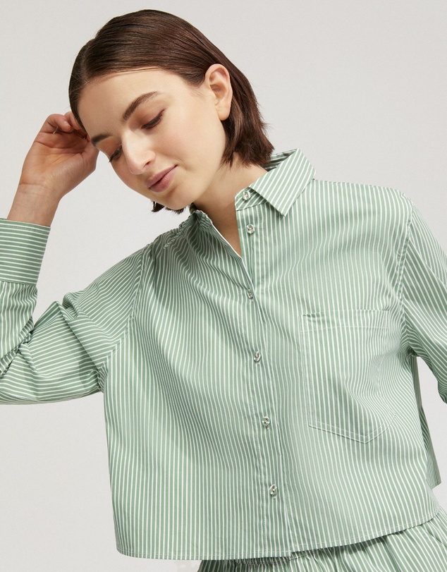 Oxford - Carrie Crop Striped Shirt