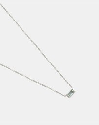 Kirstin Ash - Baguette Birthstone Necklace March Sky Blue Topaz