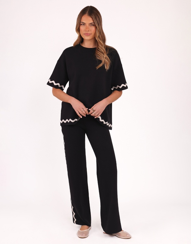 Petal & Pup - Vespa Knitted Pant - Black White