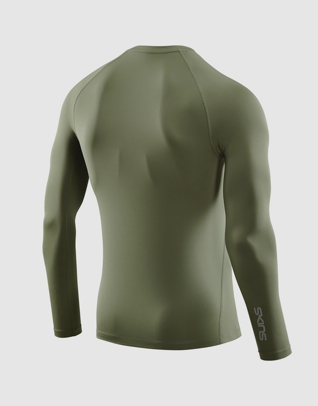 SKINS - SKINS Compression Men's Series-2 Gym Clothing Mens Long sleeve Top Khaki