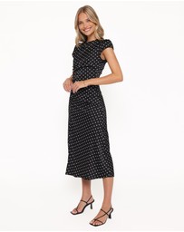 Petal & Pup - Lisbeth Midi Dress - Black Polka Dot