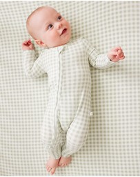 Kynd Baby - Day or Night Onesie in Sage Gingham
