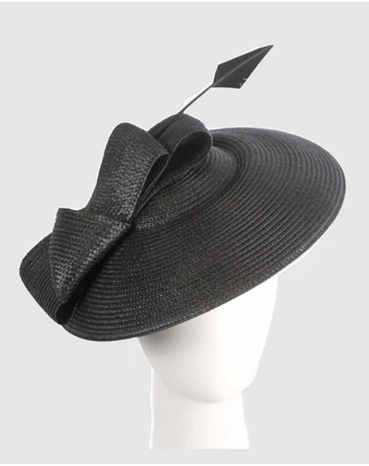 Max Alexander - Saucer Black Racing Fascinator Hat