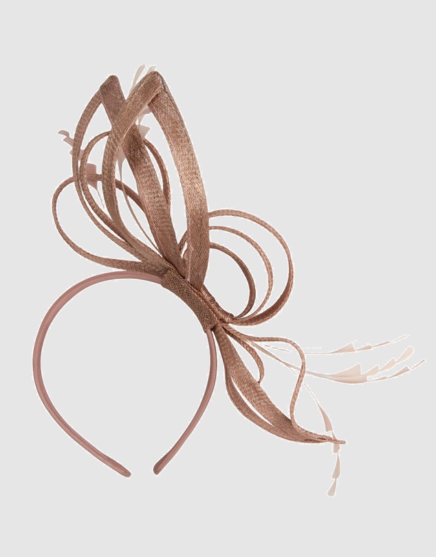 Max Alexander - Taupe Sinamay Loops Fascinator