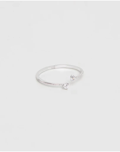 Swarovski - Mesmera bangle, Heart, White, Rhodium plated