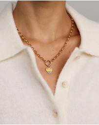 Michael Hill - Rainbow Heart Pendant in 18Kt Vermeil with Enamel
