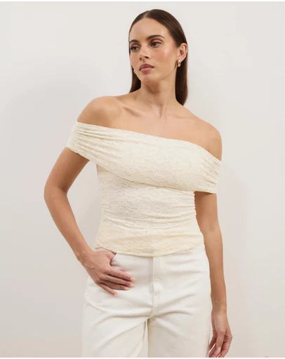 Atmos&Here - Eliza Lace Off Shoulder Top