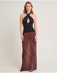 Alice In The Eve - Umah Snake Sheer Maxi Skirt