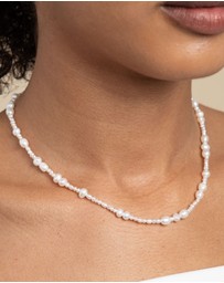 Astrid & Miyu - Serenity Pearl Beaded 18ct Gold Plated Necklace