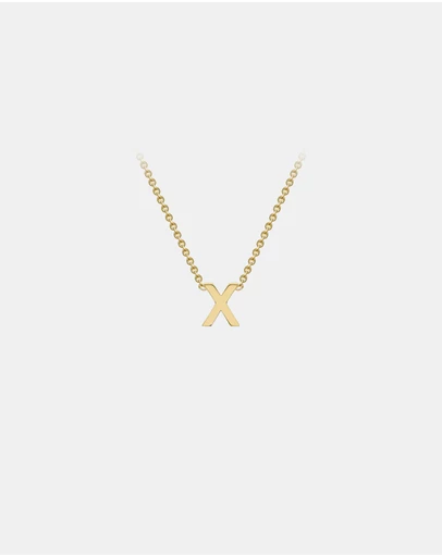 Zoe Olivia - 9K Gold Initial X Necklace
