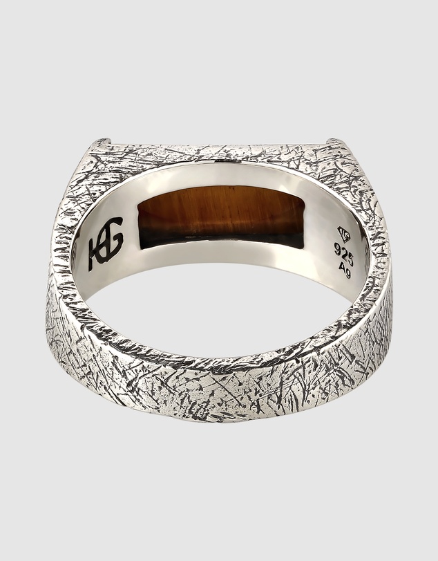 Haze & Glory - ICONIC EXCLUSIVE - Ring Signet Men Tigers Eye 925 Sterling Silver