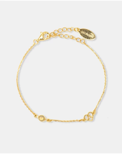 Georgini - Natural Opal And Two Natural Diamond October Gold Bracelet