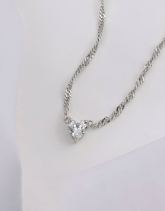 Wanderlust + Co - Heart Silver Necklace