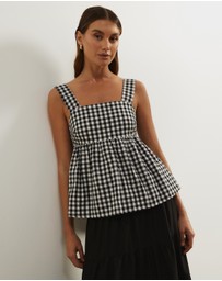 Atmos&Here - Billie Self Tie Gingham Top