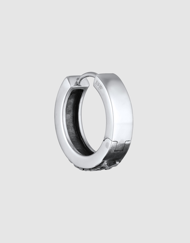 Kuzzoi - ICONIC EXCLUSIVE - Earrings Single Creoles Roman Numerals in 925 Sterling Silver Oxidised