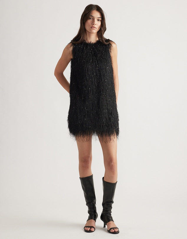 Decjuba - Rue Lurex Fringed Mini Dress