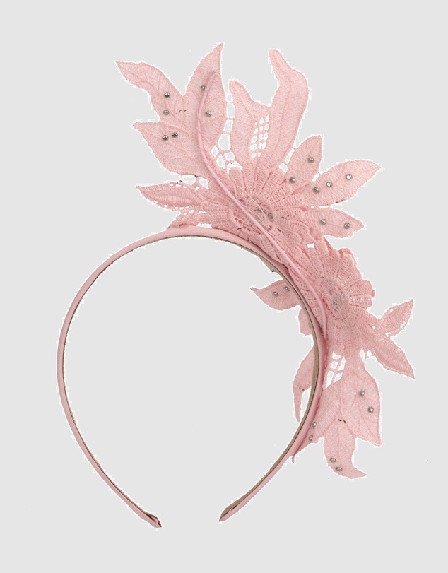 Max Alexander - Lace Crown Pink Headband Fascinator