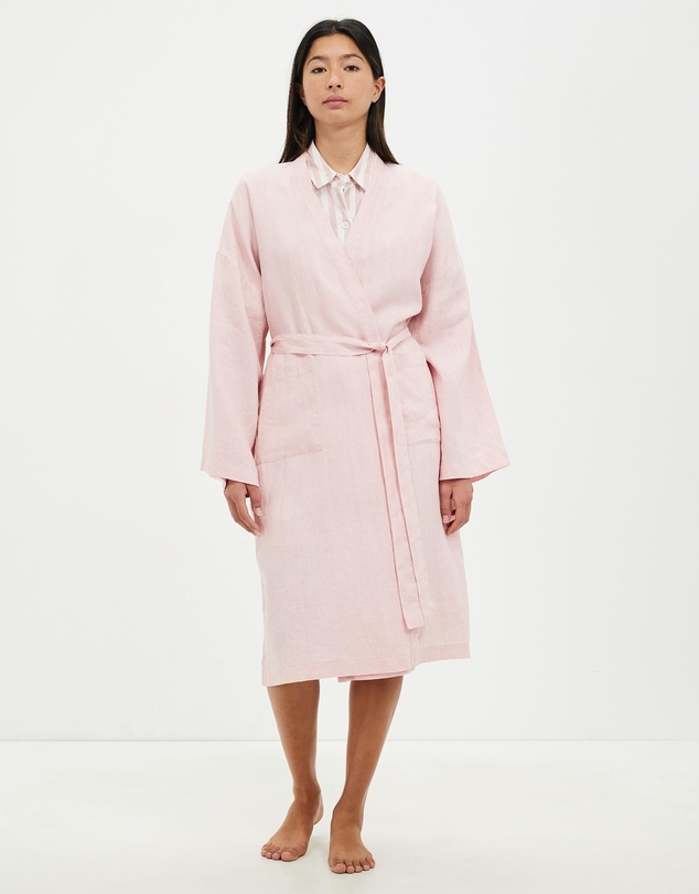Gingerlilly - Mia Pink Linen Robe