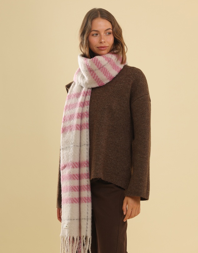 Morgan & Taylor - Hallie Scarf in Pink & Beige Check