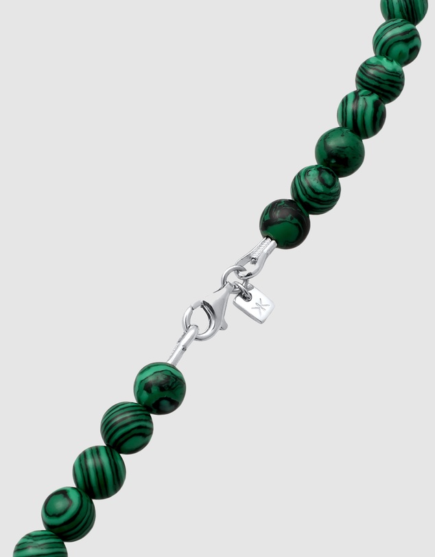 Kuzzoi - ICONIC EXCLUSIVE - Malachite Beads Necklase with Sterlin Silver Elements