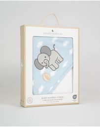 Living Textiles - Organic Hooded Towel - Elephant Playtime
