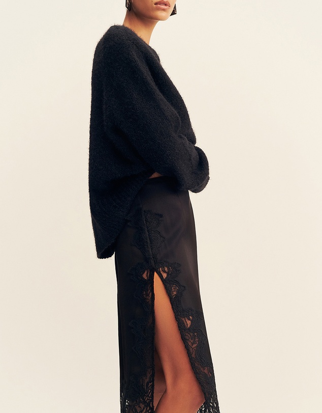 Shona Joy - Eniko Lace Split Midi Skirt