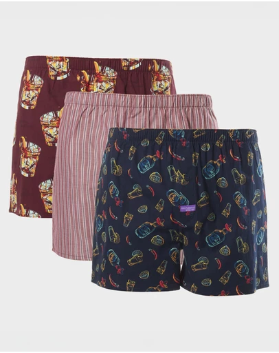 Mitch Dowd - Mens Old Fashioned Boxer Shorts 3 Pack - Multi