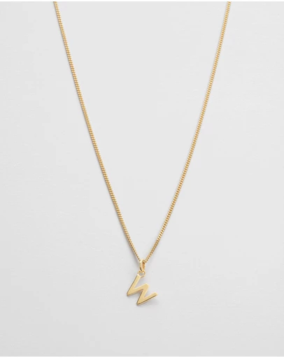 Kirstin Ash - W Outline Initial Necklace