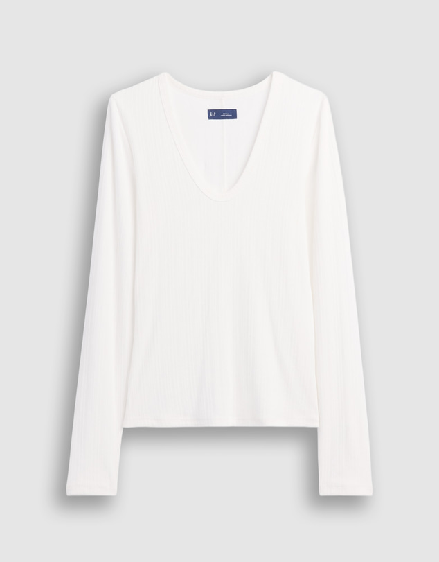 GAP - LS Luxe Modern Scoop T-Shirt