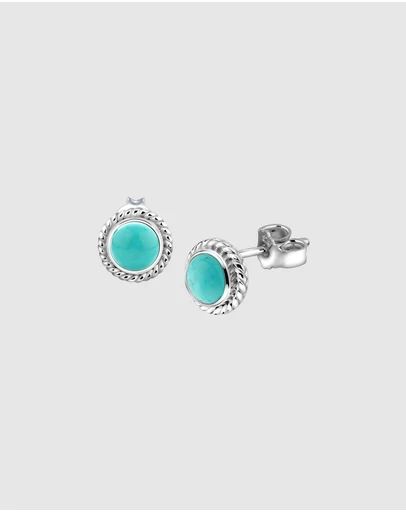 Elli Jewelry - Earrings Boho Howlite Birthstone December 925 Sterling Silver