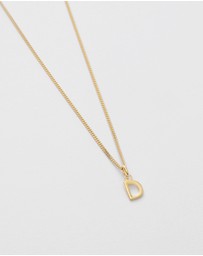 Kirstin Ash - D Outline Initial Necklace