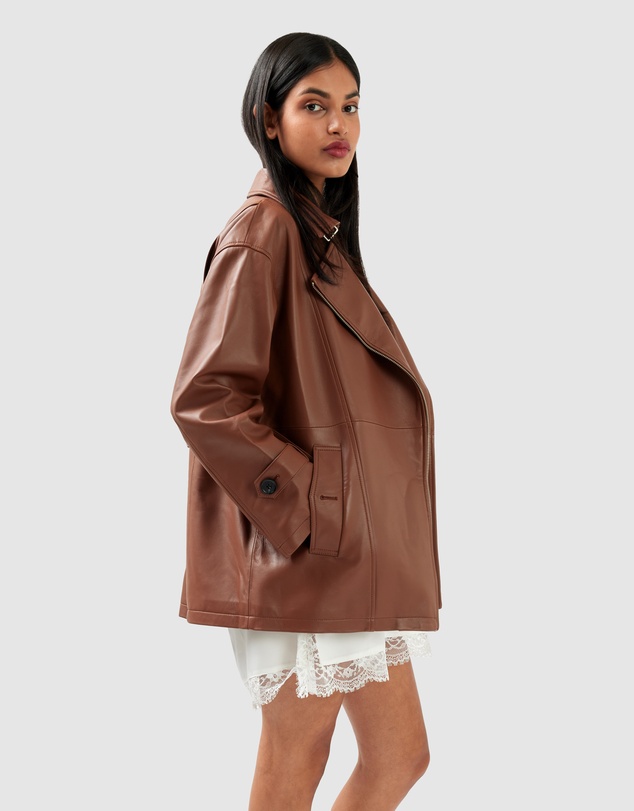 Belle & Bloom - BFF Belted Leather Jacket