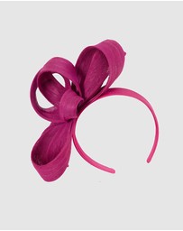 Fillies Collection - Fuchsia Abaca Loops Racing Fascinator