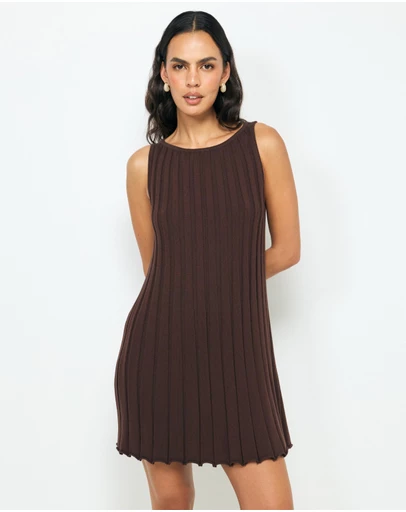 AERE - Zia Rib Knit Mini Dress