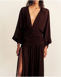 Shona Joy - Amina Balloon Sleeve Plunged Maxi Dress