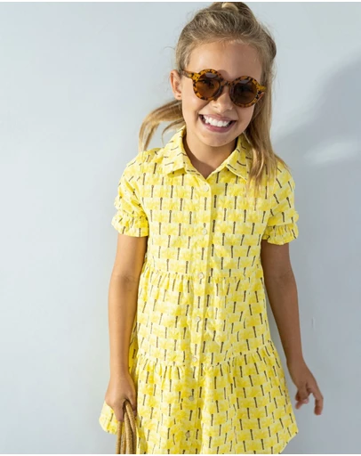 Like FLO - Palm Tree Print Shirt Dress - Kids-Teens
