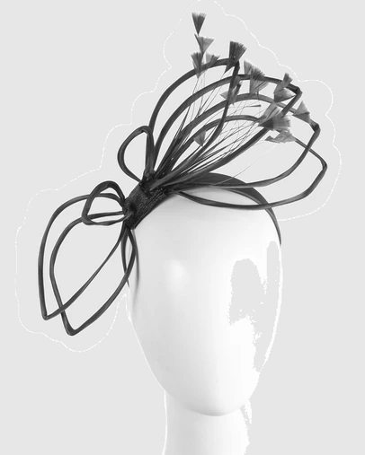 Max Alexander - Edgy Black Sinamay Fascinator Headband