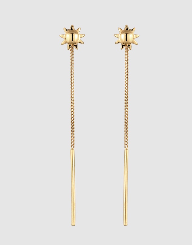 Elli Jewelry - Sunburst Drop Earrings in Gold-Plated 925 Sterling Silver