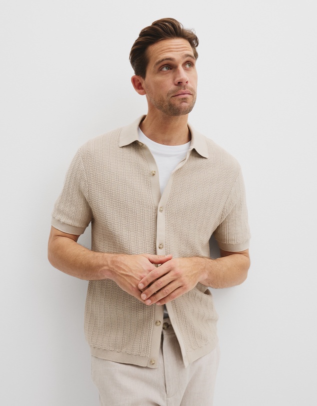 Country Road - Cotton Short Sleeve Textured Knit Shirt