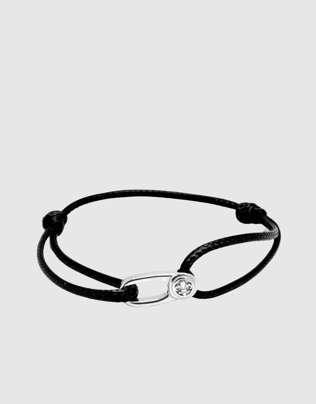 Nialaya Jewellery - Black String Bracelet with Silver Hook