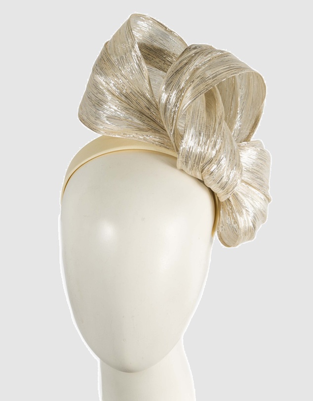 Fillies Collection - Bespoke Silver Bow Racing Fascinator