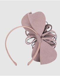 Max Alexander - Felt Dusty Pink Flower Winter Racing Fascinator