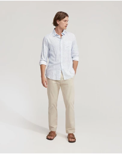 Oxford - Holloway Linen Blend Printed Shirt