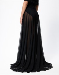 Norma Kamali - Sleeveless Cowl Neck Combo Flared Gown
