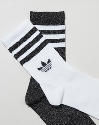 adidas Originals - 2-Pack 3-Stripes Glitter Crew Socks
