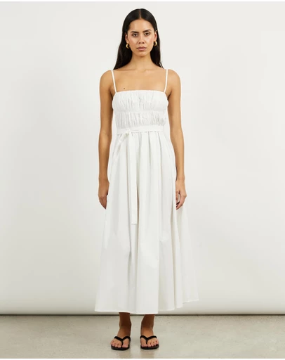 Minima Esenciales - Paloma Gathered Poplin Maxi Dress